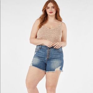 JustFab Size 22 High Waisted Button Front Shorts